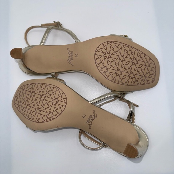 Jewel Badgley Mischka Women's Crystal Ankle Strappy Sandal Heeled NWOT - Picture 8 of 9